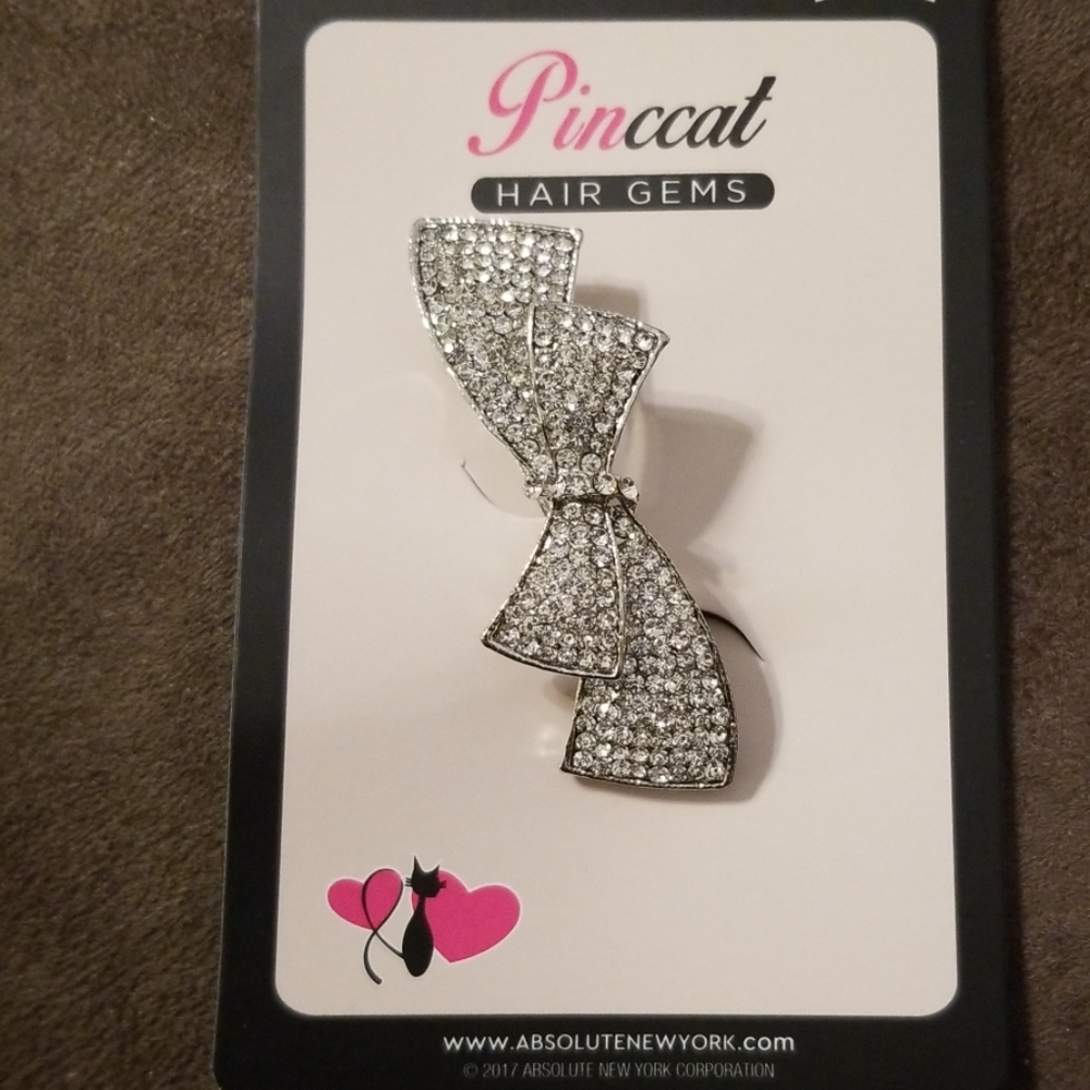 Beautiful rhinestone double bow hair clip